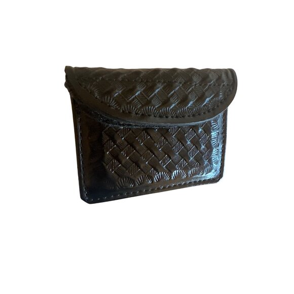 Vintage Don Hume Leather Black Coin Pouch Hook Loop Closure Belt Slide - Picture 2 of 5